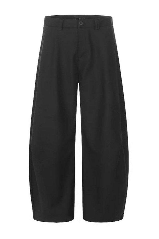 Pleated Curved Leg Trousers
