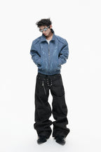 Washed Canvas Studded Jacket