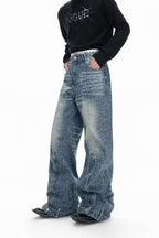Cracked Wash Split Jeans