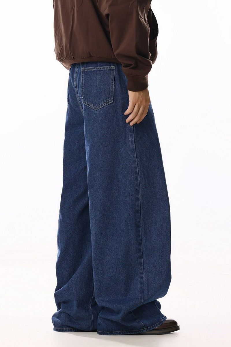 Vintage Pleated Wide Jeans