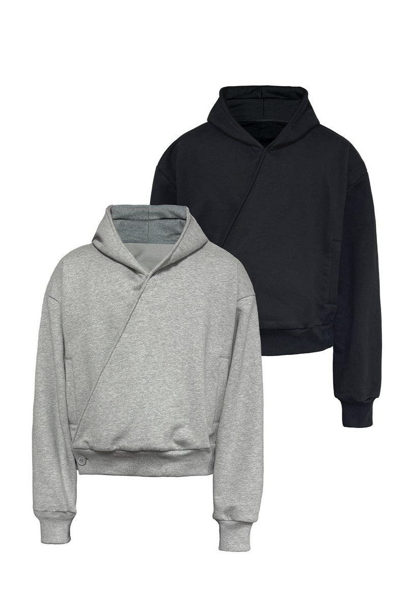 Cross Placket Hoodie