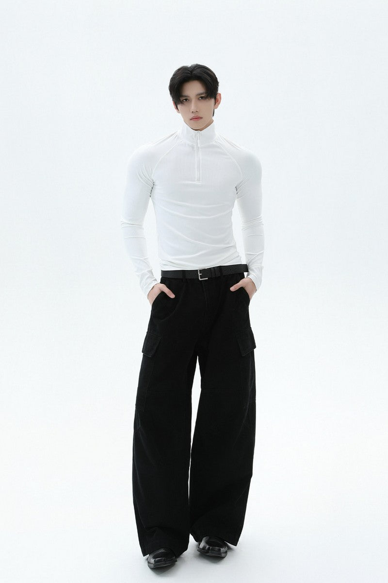 Stretch Dry-Fit Mock Neck Tee