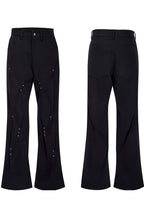 Pleated Studded Straight Jeans