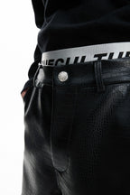 Faux Fur Croc Zip Pants