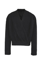 Pleated Knit Wrap Cardigan