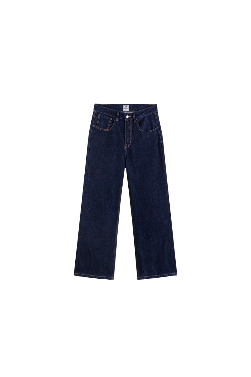 Raw Washed Flared Jeans