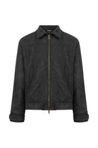 Studded Suede Crop Jacket — Black front