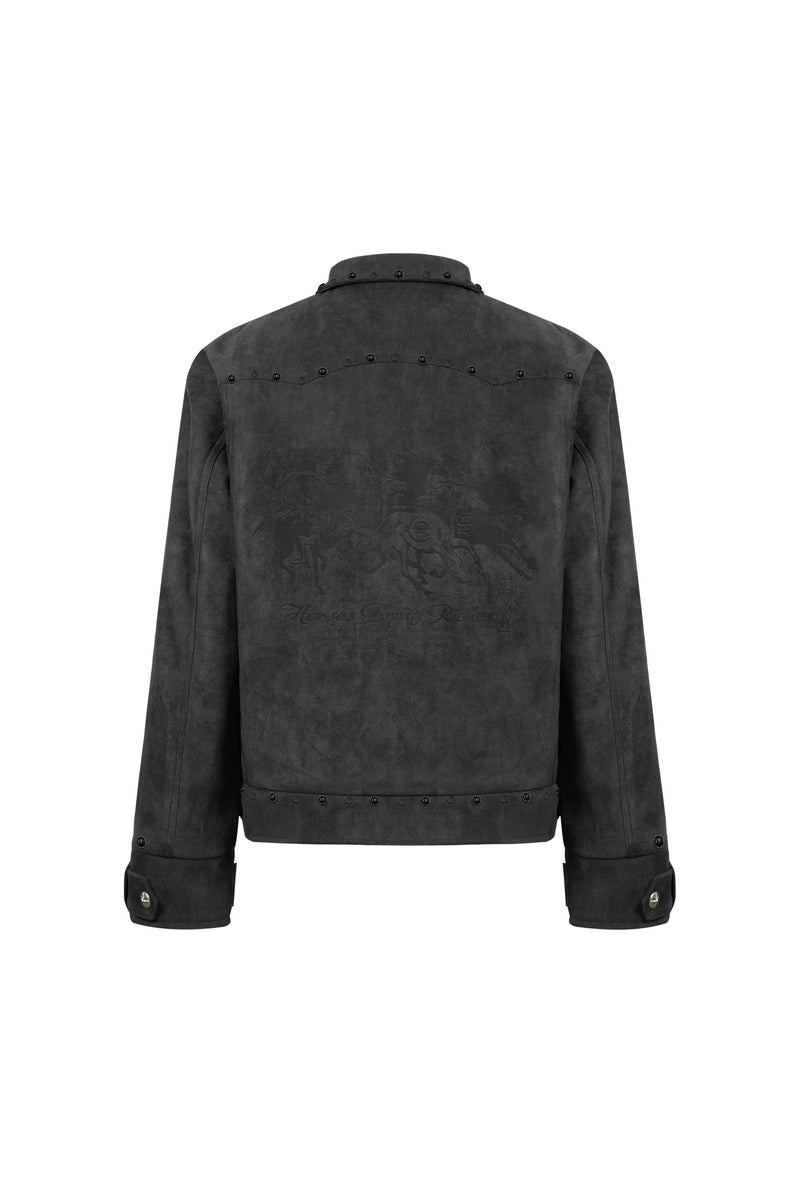 Studded Suede Crop Jacket — gallery