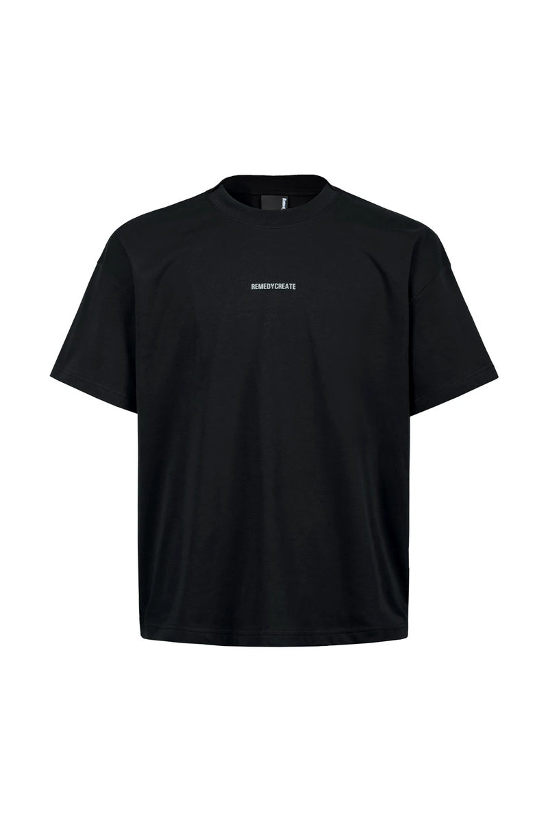Oversized Basic Streetwear Tee — Black front