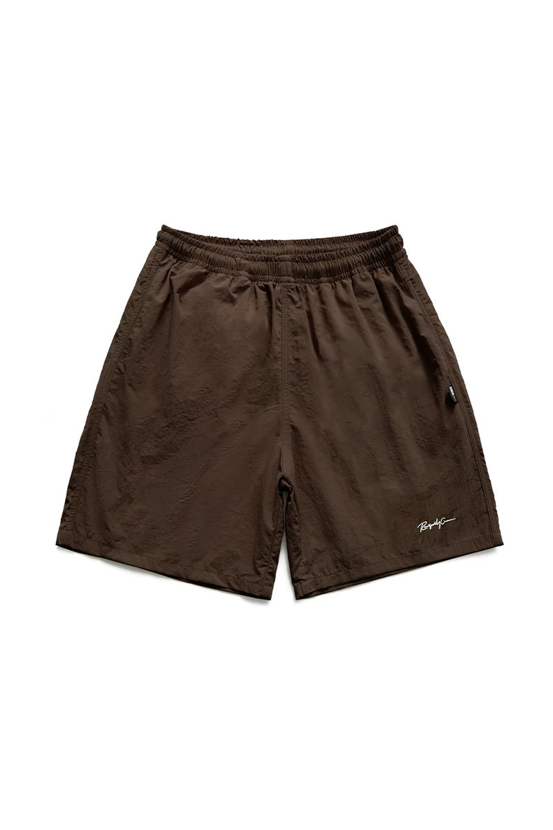 Quick-Dry Basketball Nylon Shorts — Coffee front