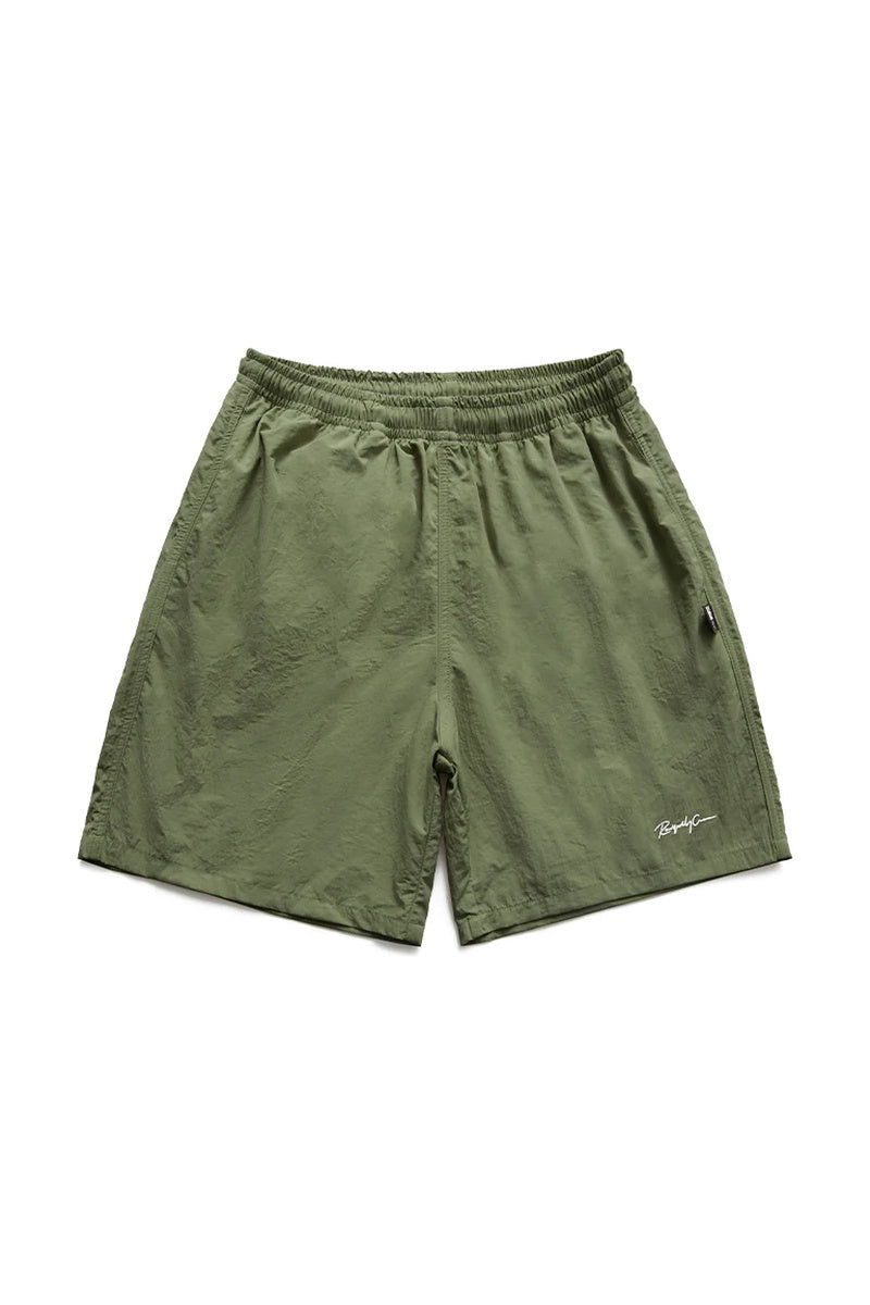 Quick-Dry Basketball Nylon Shorts — Green front
