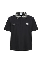 Zebra Fitted Polo Shirt — Black front