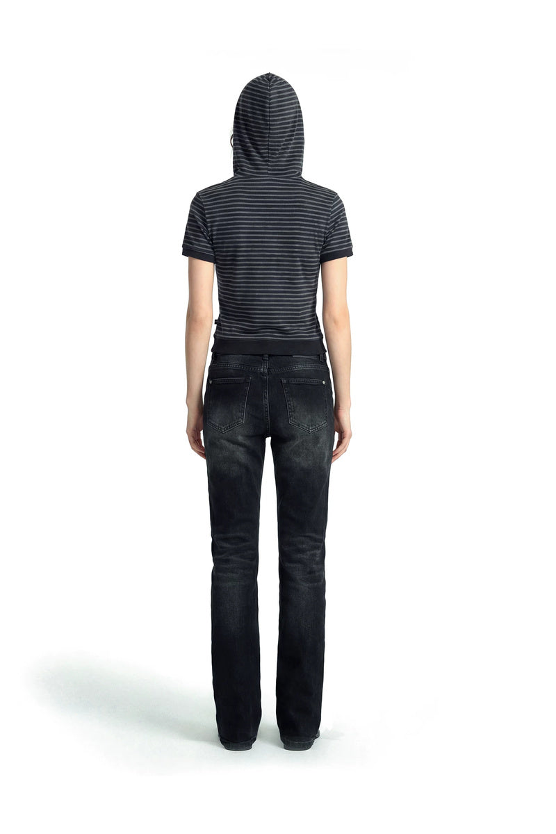 Striped Fitted Hooded Tee — gallery