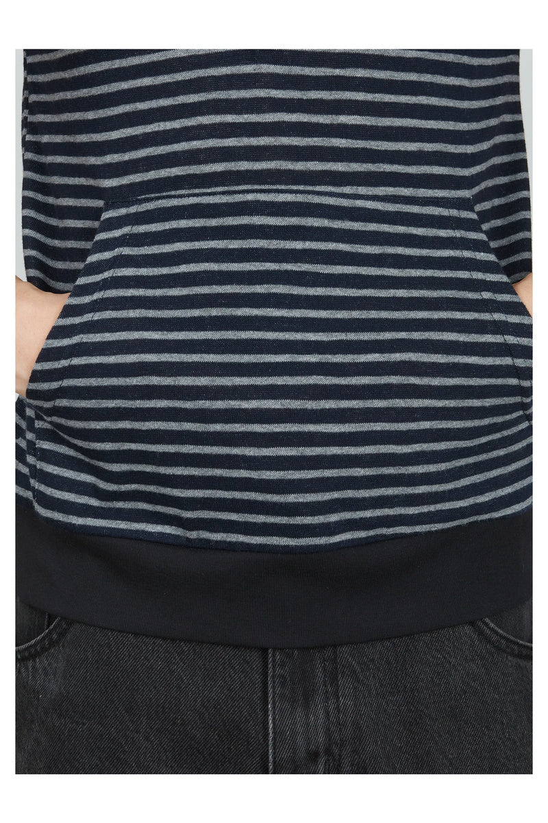 Striped Fitted Hooded Tee — gallery