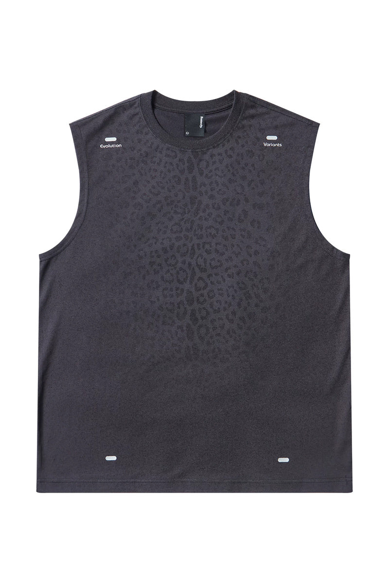Sweat-Reactive Leopard Training Tank — Dark Grey front