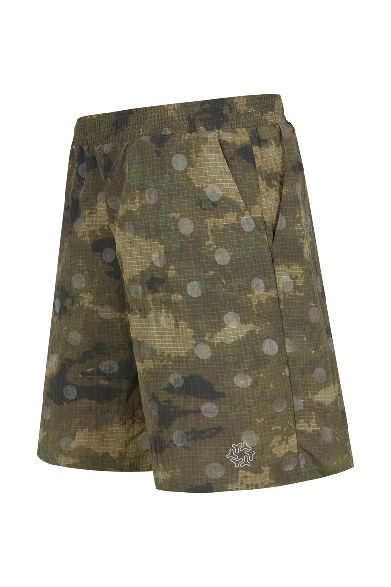 Reflective Camo Beach Shorts — Green Camo front