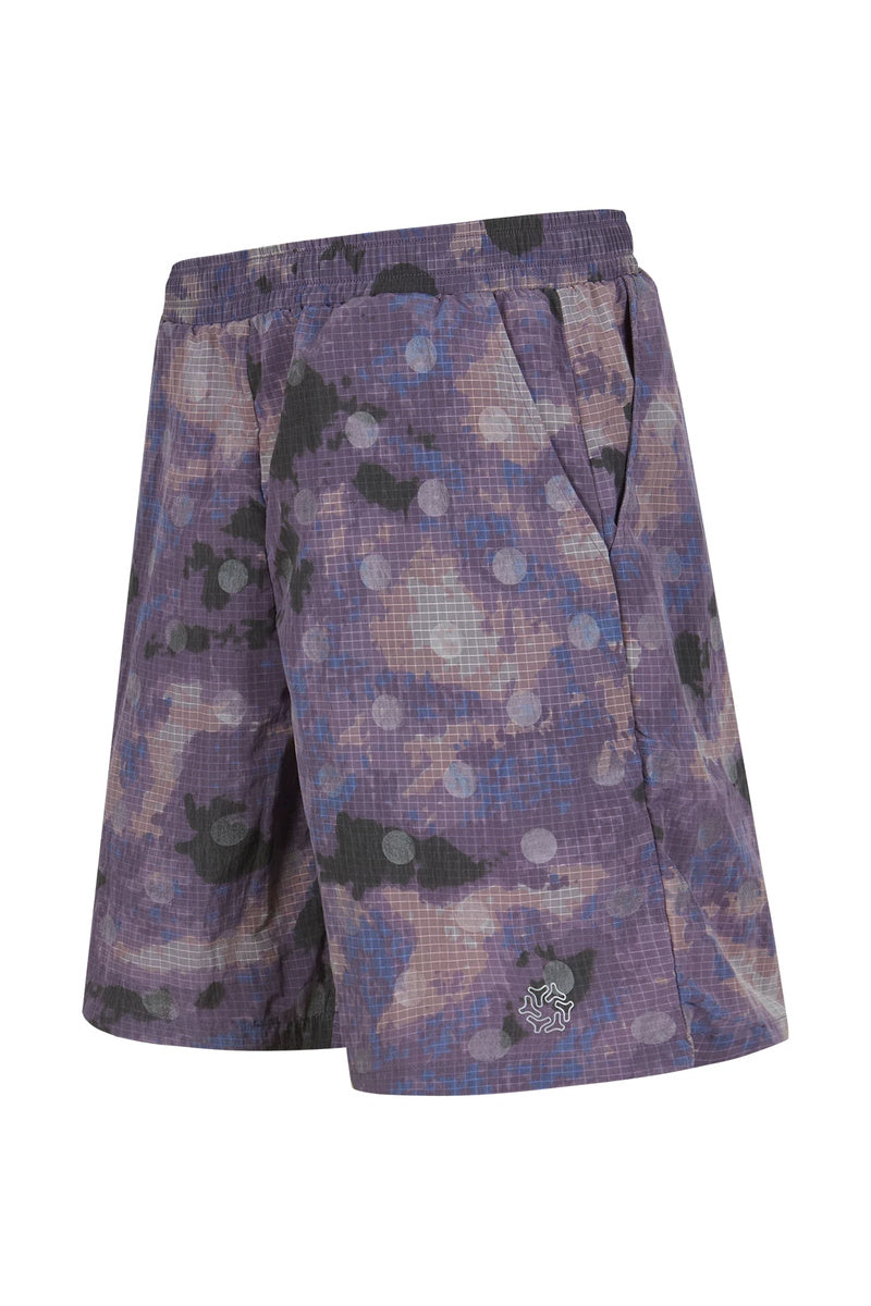 Reflective Camo Beach Shorts — Purple Camo front