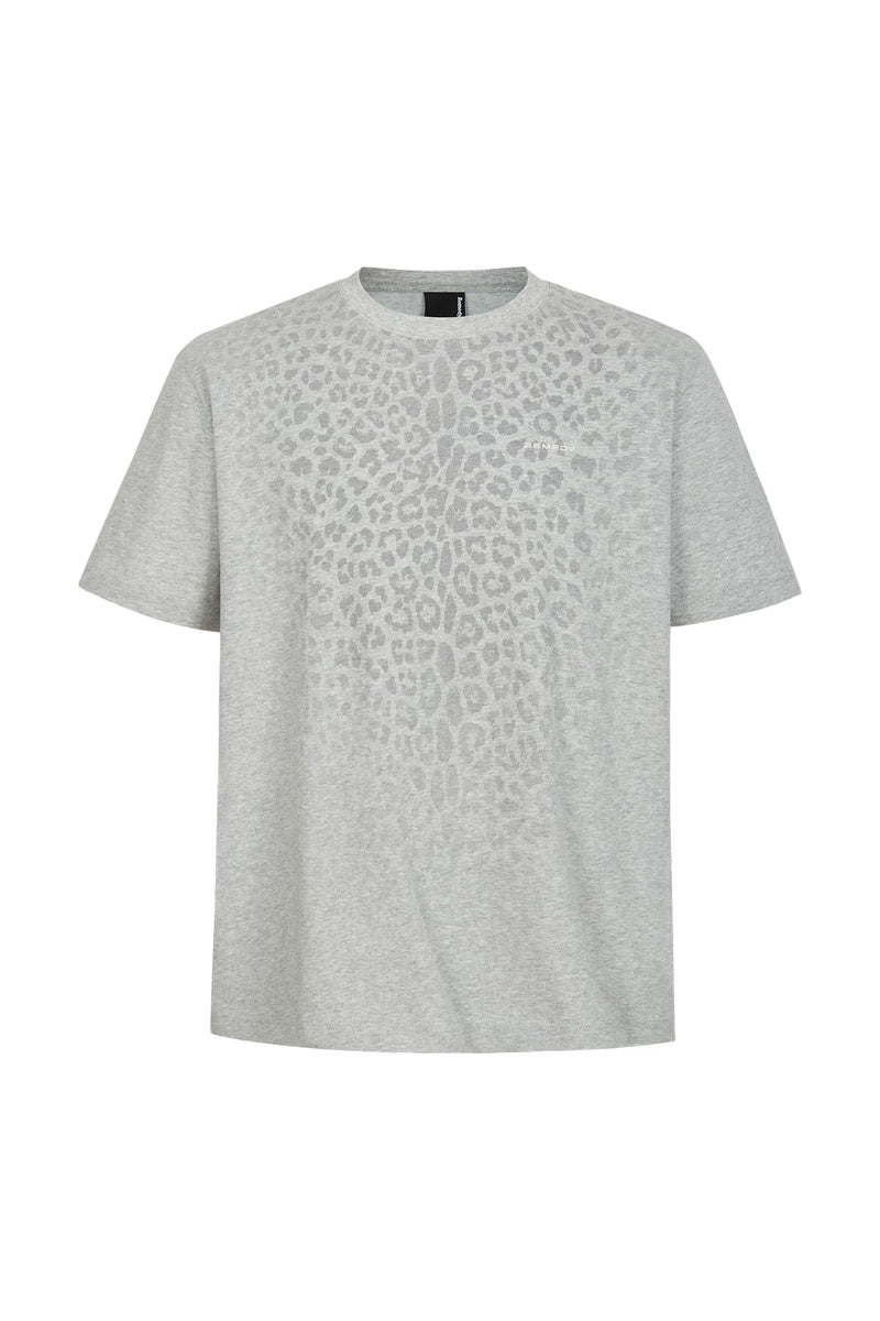 UV-Reactive Leopard Quick-Dry Tee — Heather Grey front