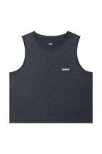 Sweat-Reactive Leopard Crop Tank — Dark Grey front