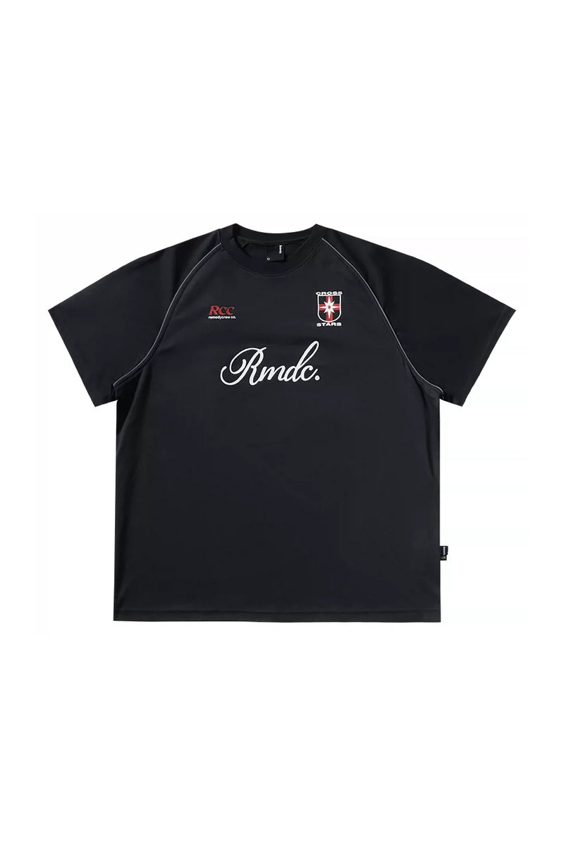 Retro Raglan Sports Jersey — Black front