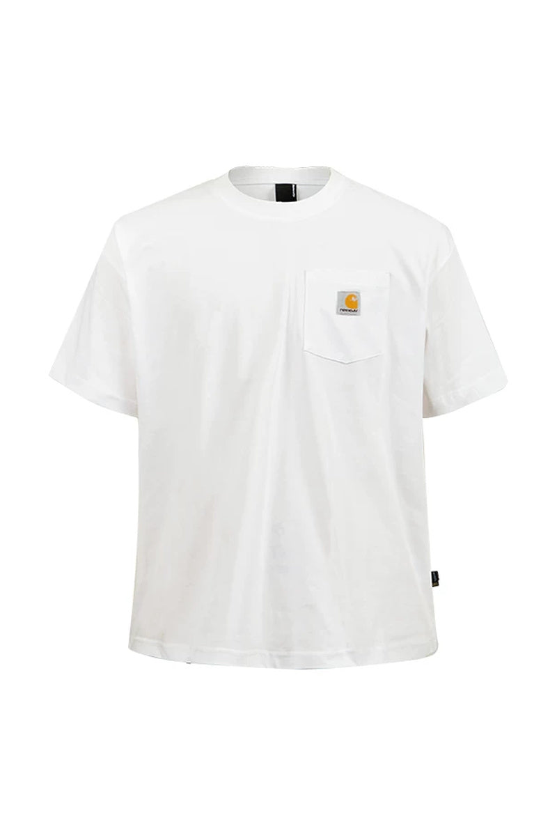 Cargo Pocket Streetwear Tee — White front