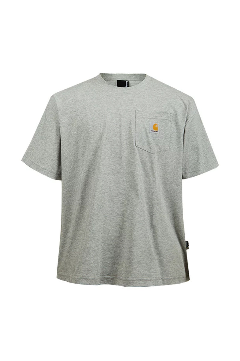 Cargo Pocket Streetwear Tee — Heather Grey front