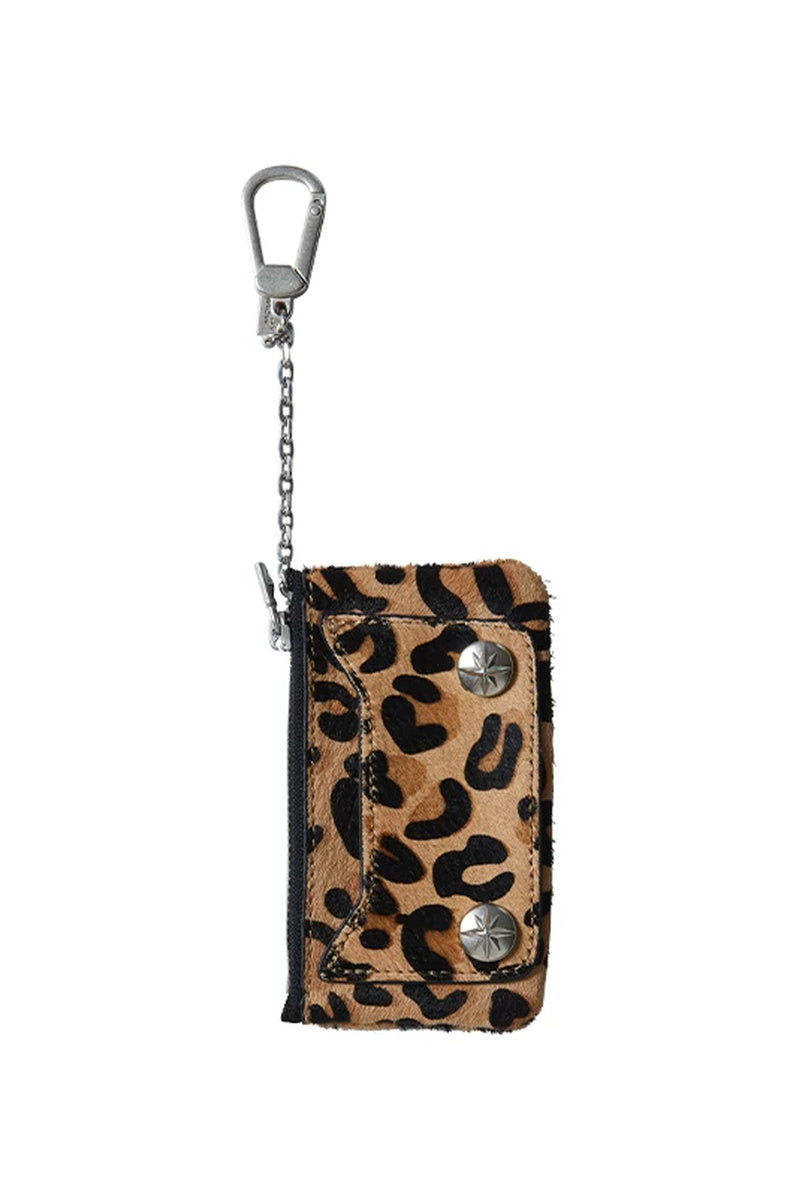 Snakeskin Pony Hair Cardholder — Leopard front