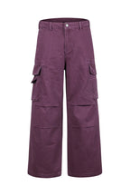 Vintage Washed Workwear Pants — Dark Purple front