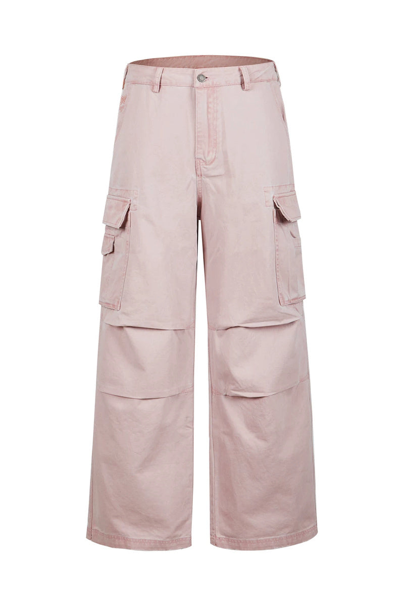 Vintage Washed Workwear Pants — Grey Pink front
