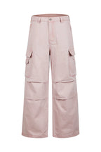 Vintage Washed Workwear Pants — Grey Pink front