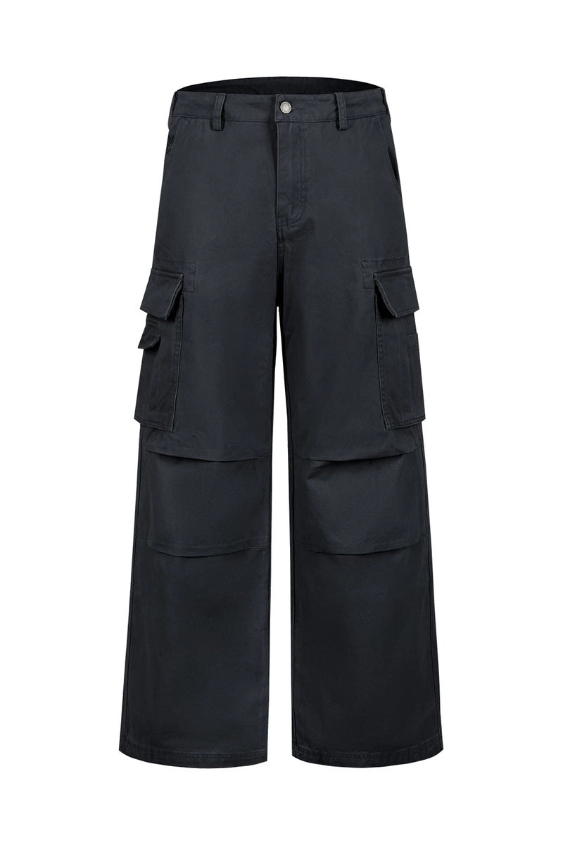 Vintage Washed Workwear Pants — Black front