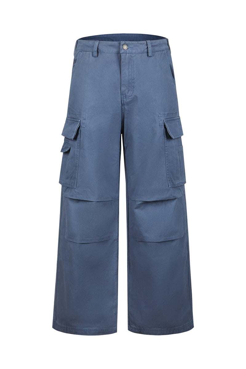 Vintage Washed Workwear Pants — Blue front