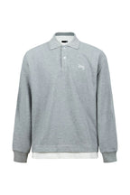 Waffle Layered Polo Longsleeve — Grey front