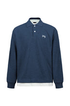 Waffle Layered Polo Longsleeve — Royal Blue front