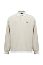 Waffle Layered Polo Longsleeve — Apricot front