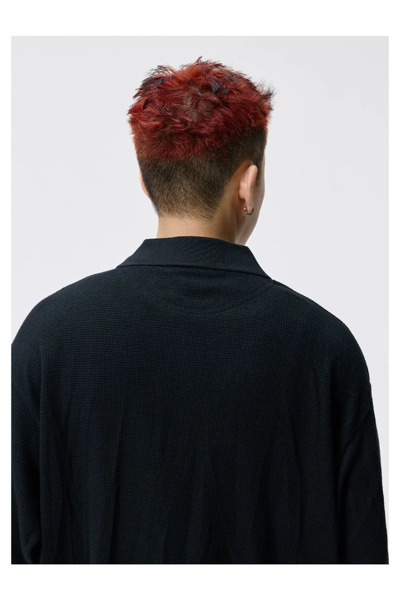 Waffle Layered Polo Longsleeve — gallery