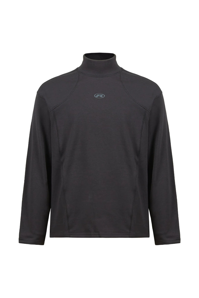 Fleece Mock Neck Sweatshirt — Dark Grey front