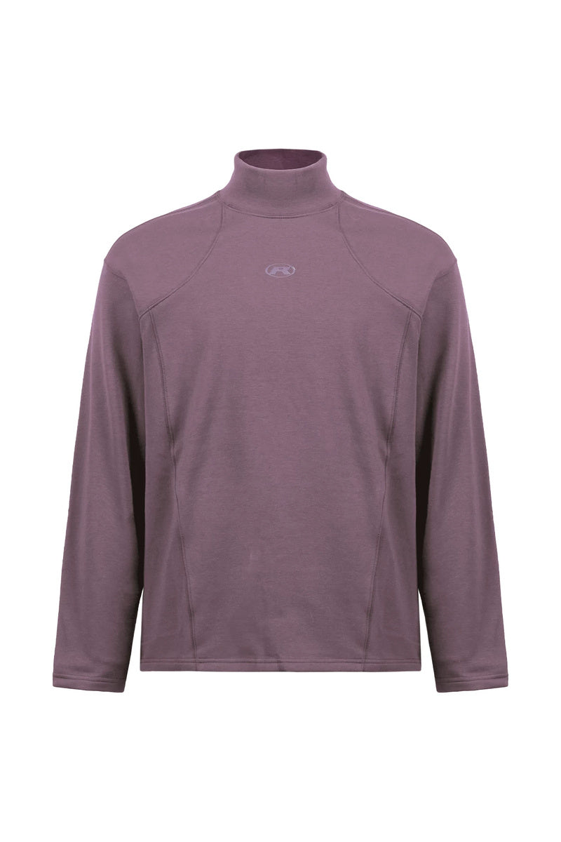 Fleece Mock Neck Sweatshirt — Purple front