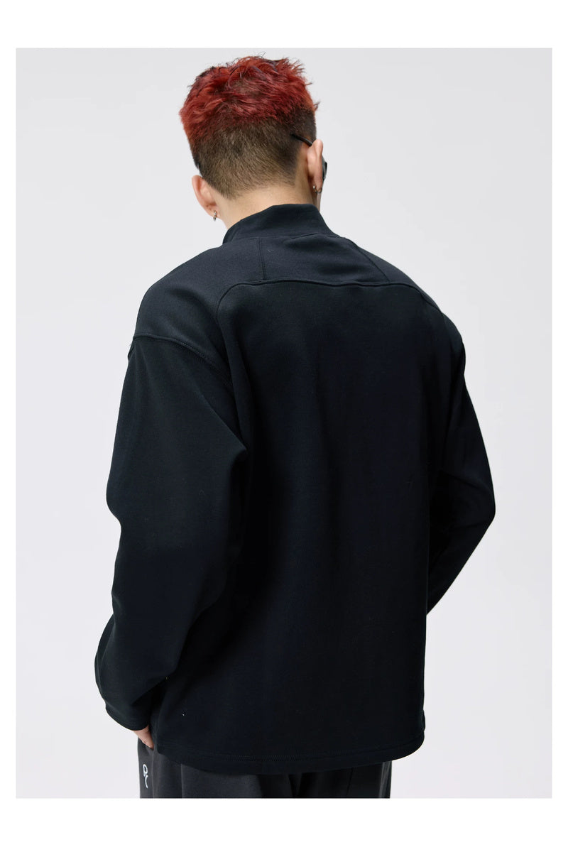 Fleece Mock Neck Sweatshirt — gallery