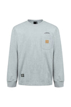 Graphic Cargo-Pocket Longsleeve Tee — Heather Grey front