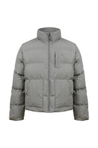 Convertible Puffer Vest Jacket — Grey front