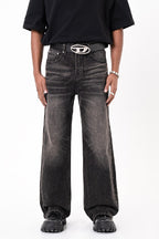 Loose Straight Washed Jeans