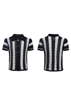Retro Knit Stripe Polo Tee