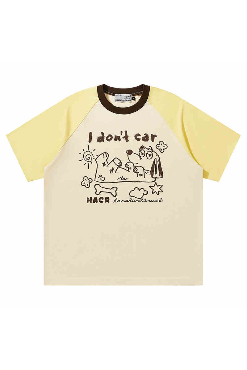 Pastel Dog Sketch Raglan Tee