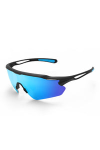 Matt Black Frame / Blue Lens (Size L)