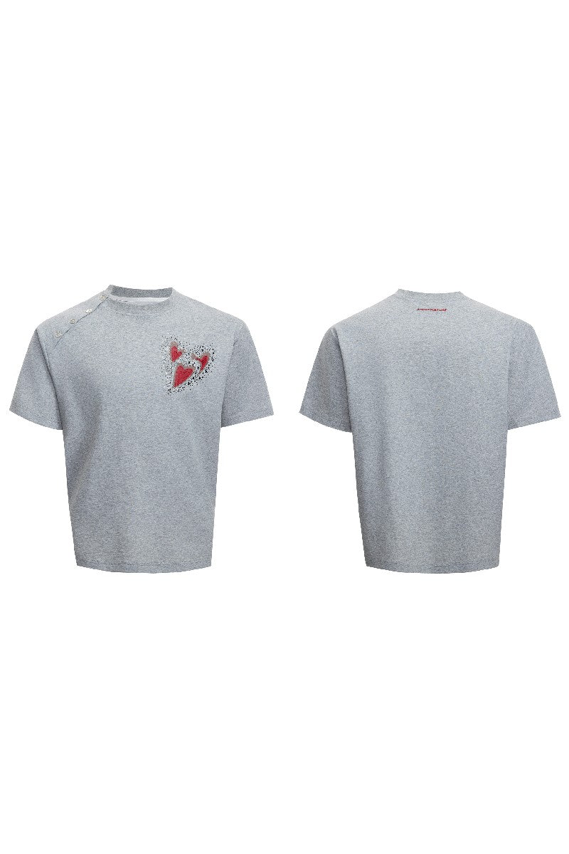 Asymmetrical Rhinestone Graphic Tee