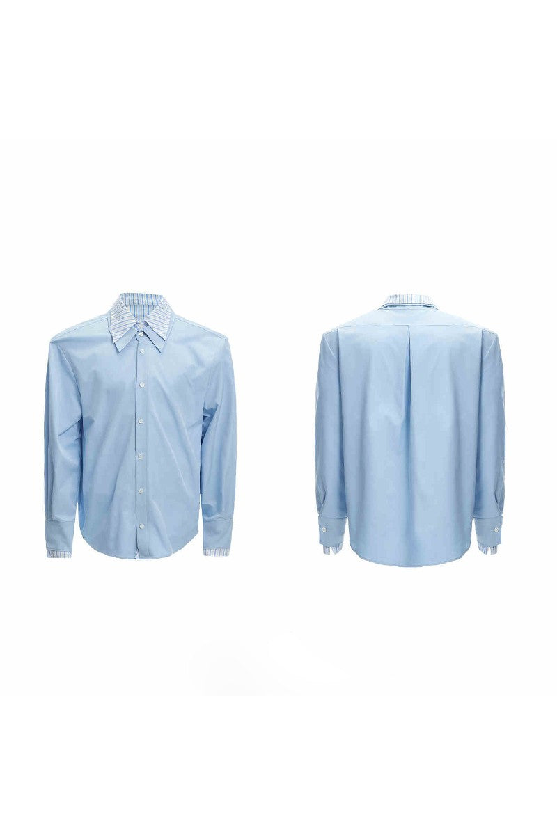 Striped Colorblock Layered Shirt