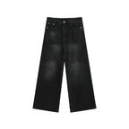 Distressed Wash Straight Jeans