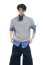 Textured Knit Mesh Tee
