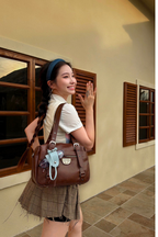 Retro Colorblock Pillow Bag